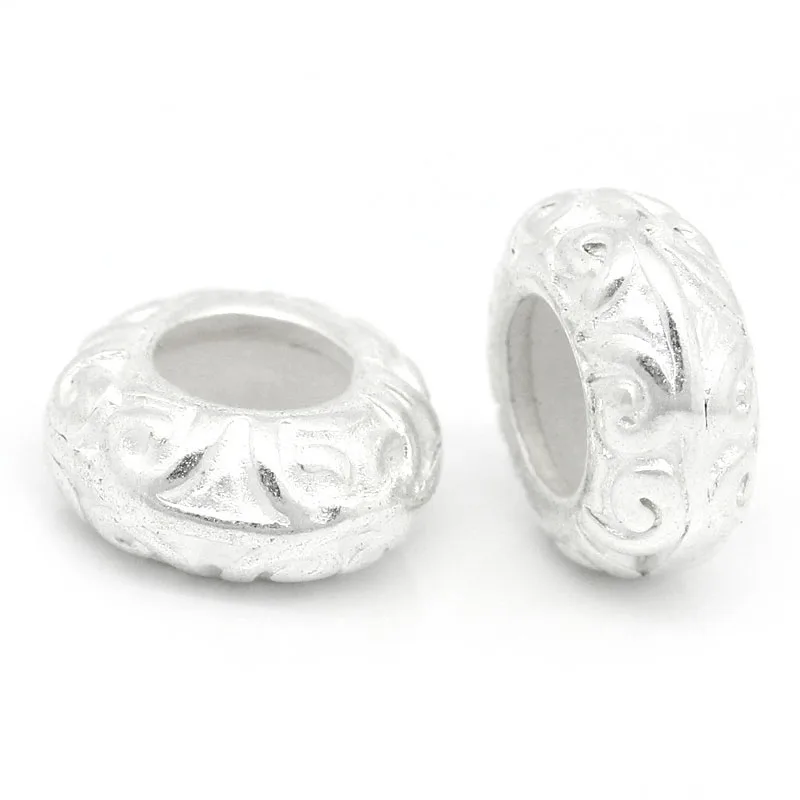 DoreenBeads European Stopper Beads W/Rubber Flat Round Silver color Pattern Carved 11x5mm,1PCs
DoreenBeads European Stopper Beads W/Rubber Flat Round Silver color Pattern Carved 11x5mm,1PCs