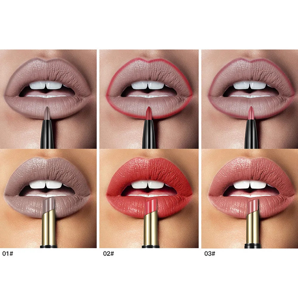 16 colors Double-end Moisturizer Matte Lipstick Makeup Waterproof longlasting Cosmetic Lipliner Sexy quality Women Lipgloss C604
16 colors Double-end Moisturizer Matte Lipstick Makeup Waterproof longlasting Cosmetic Lipliner Sexy quality Women Lipgloss C604