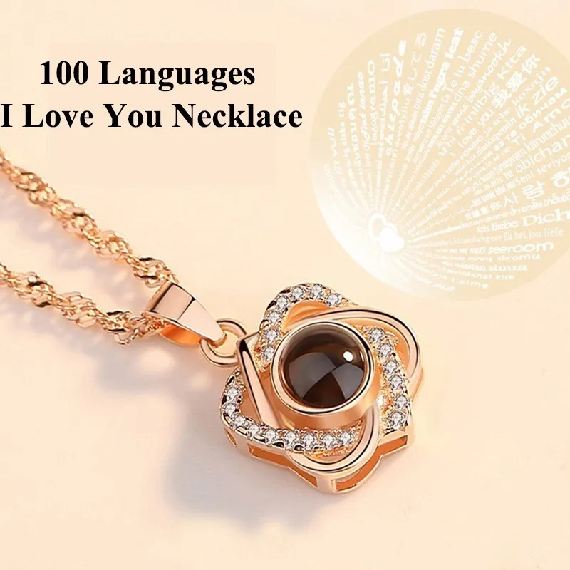 Rose Gold Silver Color Hexagonal Star 100 Languages I Love You Projection Pendant Necklace For Valentine's Day Gift Of Love
Rose Gold Silver Color Hexagonal Star 100 Languages I Love You Projection Pendant Necklace For Valentine's Day Gift Of Love