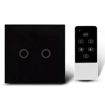 Black Color 2Gang Touch Light Switch with Wireless Remote Control,RF 433Mhz, Glass panel smart wall touch switch-- UK Type
Black Color 2Gang Touch Light Switch with Wireless Remote Control,RF 433Mhz, Glass panel smart wall touch switch-- UK Type