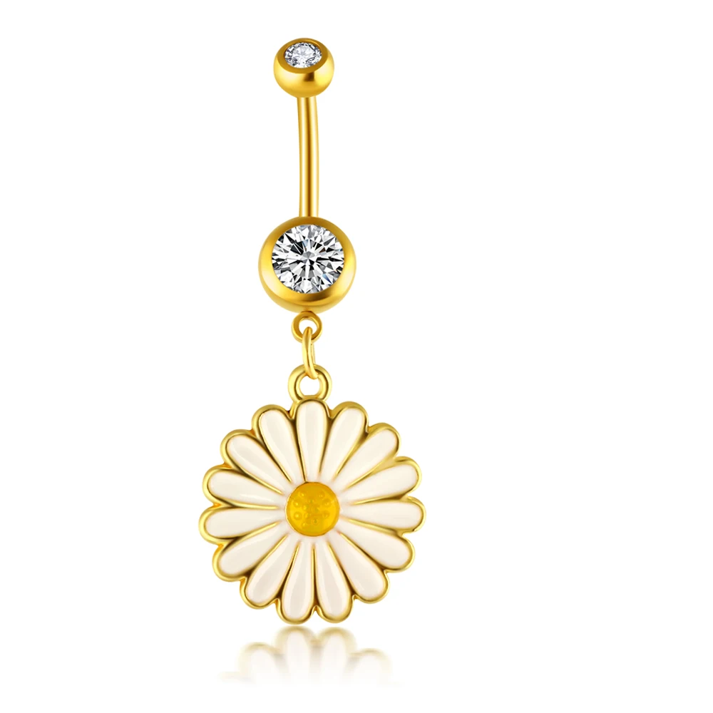 TIANCIFBYJS Sexy Gold Flower Dangle Belly Rings Surgical Steel Navel Belly Button Rings Ear Bar Tragus Body Piercing Jewelry 14G
TIANCIFBYJS Sexy Gold Flower Dangle Belly Rings Surgical Steel Navel Belly Button Rings Ear Bar Tragus Body Piercing Jewelry 14G