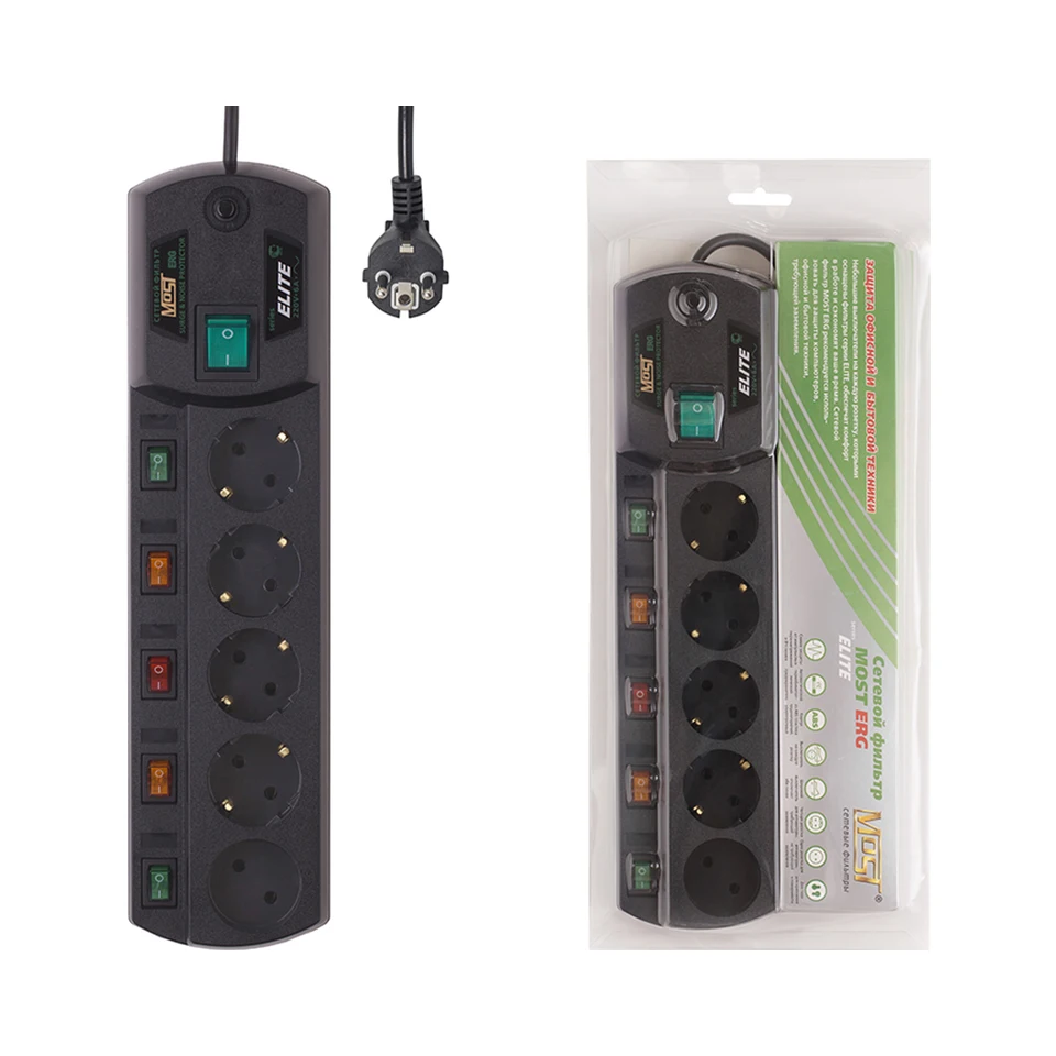 Сетевой фильтр Most ERG 5 м черный
Сетевой фильтр Most ERG 5 м черный