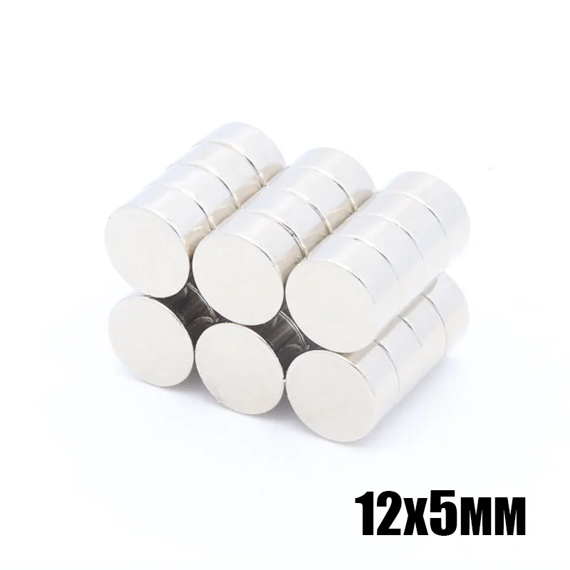 

50pcs 12x5 mm Neodymium permanent Magnet Wholesale 12x5 mm Disc Round Strong Rare Earth Magnets 12*5 mm New Art Craft