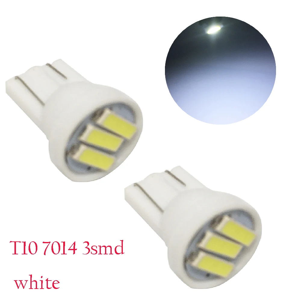 YSY 100pcs/lot T10 3 SMD 7014 LED 3SMD 7020 1W White Blue W5W LED Wedge Light door Lamp Car Light Source 12V DC White
YSY 100pcs/lot T10 3 SMD 7014 LED 3SMD 7020 1W White Blue W5W LED Wedge Light door Lamp Car Light Source 12V DC White