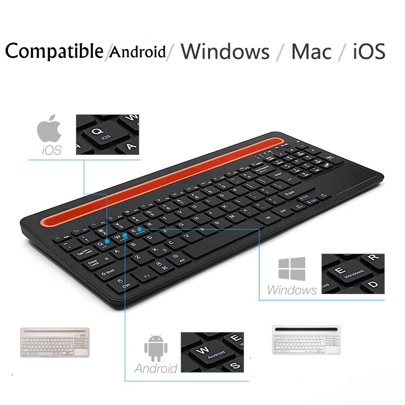 Qianye B021 Dual Channel Universal Rechargeable Touchpad Bluetooth Keyboard With Mute Keys For Tablet and Mobile Phone
Qianye B021 Dual Channel Universal Rechargeable Touchpad Bluetooth Keyboard With Mute Keys For Tablet and Mobile Phone