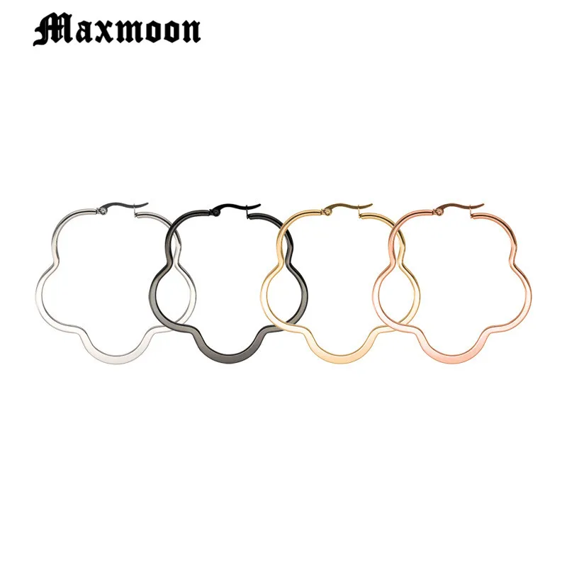 Maxmoon New Fashion Plum Blossom Type Big Ear Stainless Steel Titanium Black Steel Gold Rose Gold Hoop Earring Wholesale
Maxmoon New Fashion Plum Blossom Type Big Ear Stainless Steel Titanium Black Steel Gold Rose Gold Hoop Earring Wholesale