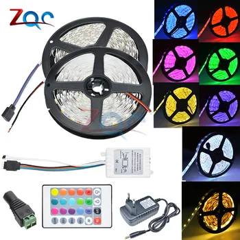 

300Leds 60LEDs/m SMD RGB LED Strip Light 5050 5M LED Light RGB LEDS tape diode ribbon Flexible Controller DC 12V Adapter set