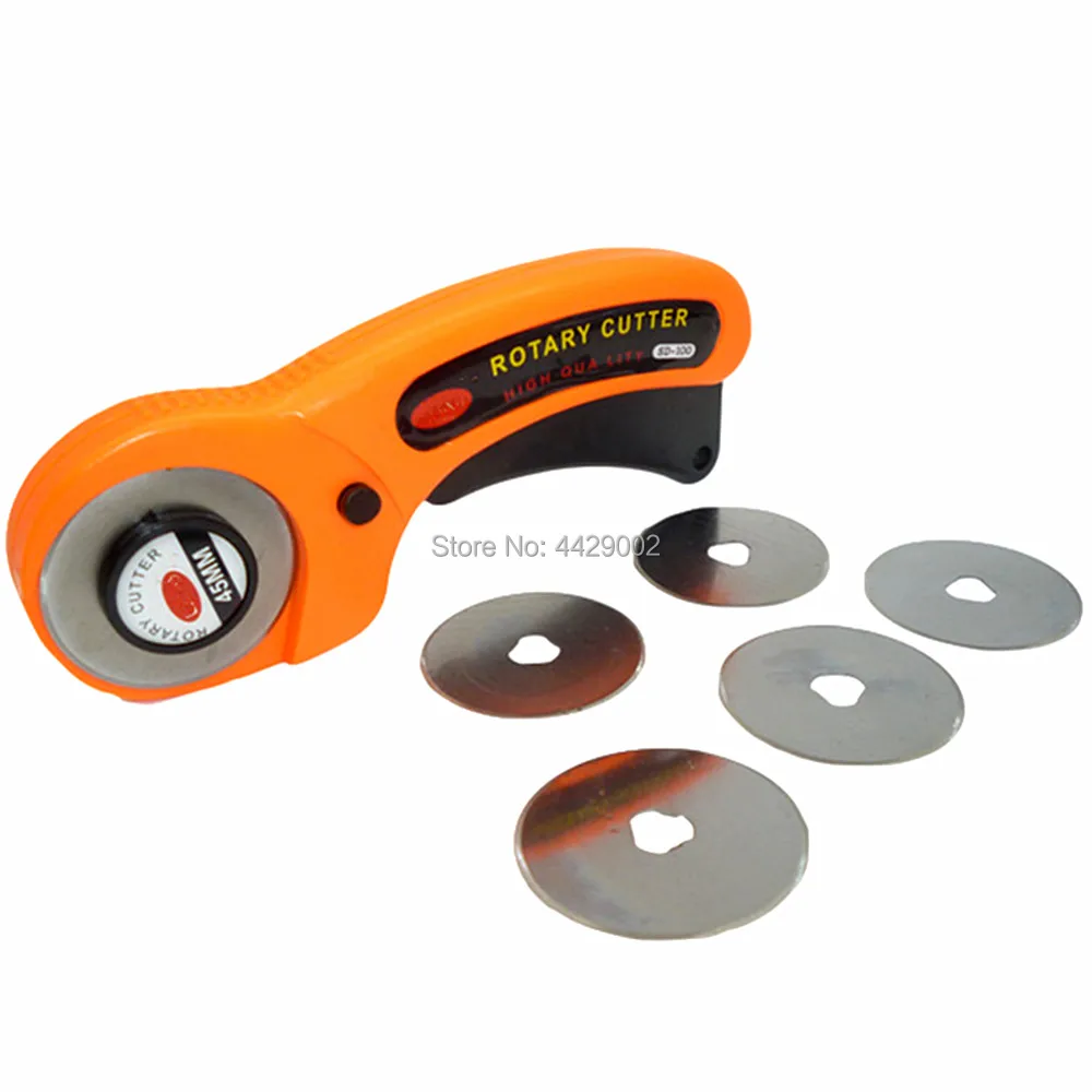 5pcs 45mm Rotary Cutter Blades + 45mm Handle Rotary Cutter Card Paper Fabric Cutting Tool Quilters Sewing Fabric Leather Craft
5pcs 45mm Rotary Cutter Blades + 45mm Handle Rotary Cutter Card Paper Fabric Cutting Tool Quilters Sewing Fabric Leather Craft