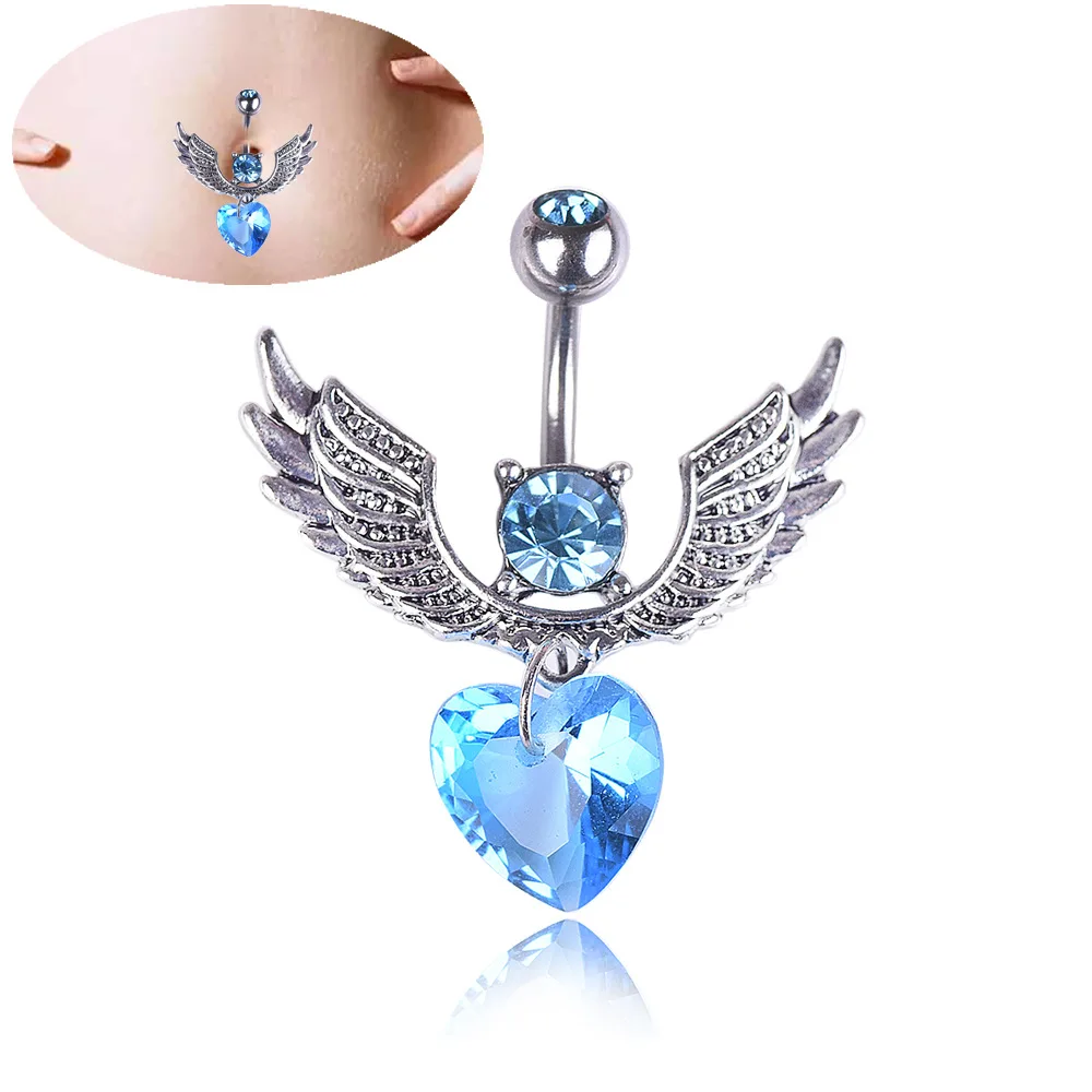 Flying Wing Navel Piercing Nombril Bright Blue Gem Belly Button Rings with Blue CZ Dangle Belly Piercing Ombligo Body Jewelry
Flying Wing Navel Piercing Nombril Bright Blue Gem Belly Button Rings with Blue CZ Dangle Belly Piercing Ombligo Body Jewelry