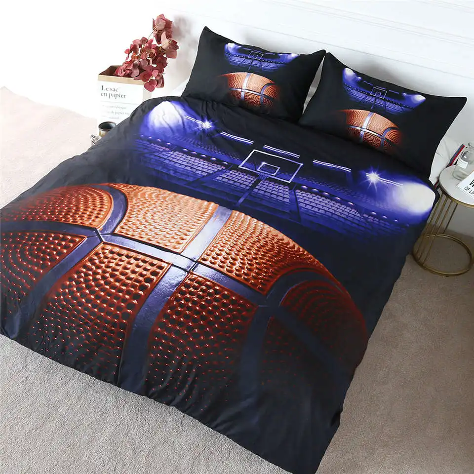 BlessLiving Basketball Curt Bedding Set for Teen Boys 3D Print Duvet Cover 3 Piece Sports Blue Bed Cover Set Queen Bed Linen
BlessLiving Basketball Curt Bedding Set for Teen Boys 3D Print Duvet Cover 3 Piece Sports Blue Bed Cover Set Queen Bed Linen