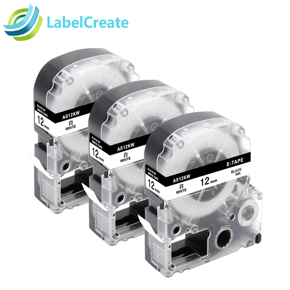 Labelcreate 3PK Compatible Epson Kingjim LabelWorks SS12KW 12mm LK Tapes LC-4WBN Black On White Tape For Label Maker LW-400
Labelcreate 3PK Compatible Epson Kingjim LabelWorks SS12KW 12mm LK Tapes LC-4WBN Black On White Tape For Label Maker LW-400