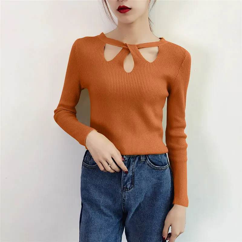 5 Solid Color Knitted Sweater Hollow Sexy Korean Style White Long Sleeve Women's Sweater Autumn S-XL All-match Black Pull Femme
5 Solid Color Knitted Sweater Hollow Sexy Korean Style White Long Sleeve Women's Sweater Autumn S-XL All-match Black Pull Femme