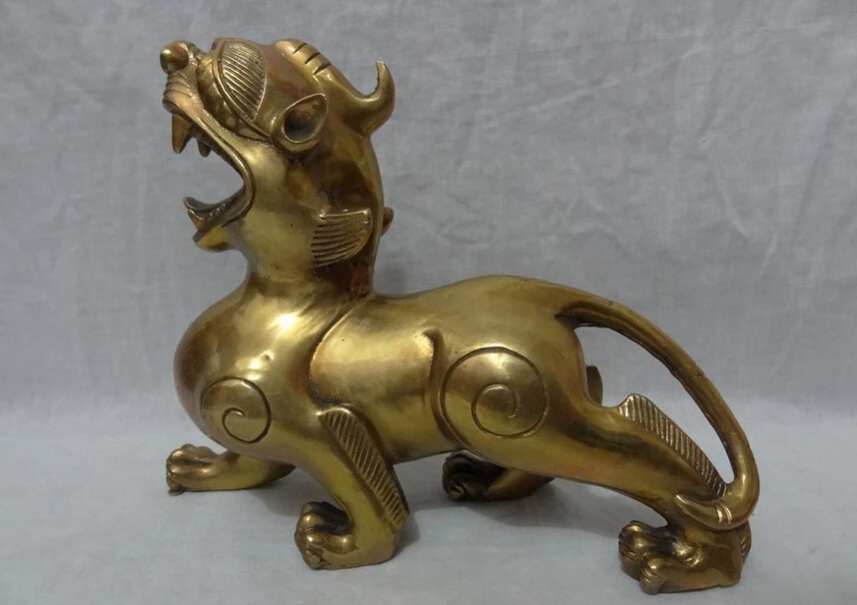 S4244 10" Chinese Brass Folk Exorcise Evil Spirits Protect Unicorn PiXiu Beast Statue D0317
S4244 10" Chinese Brass Folk Exorcise Evil Spirits Protect Unicorn PiXiu Beast Statue D0317