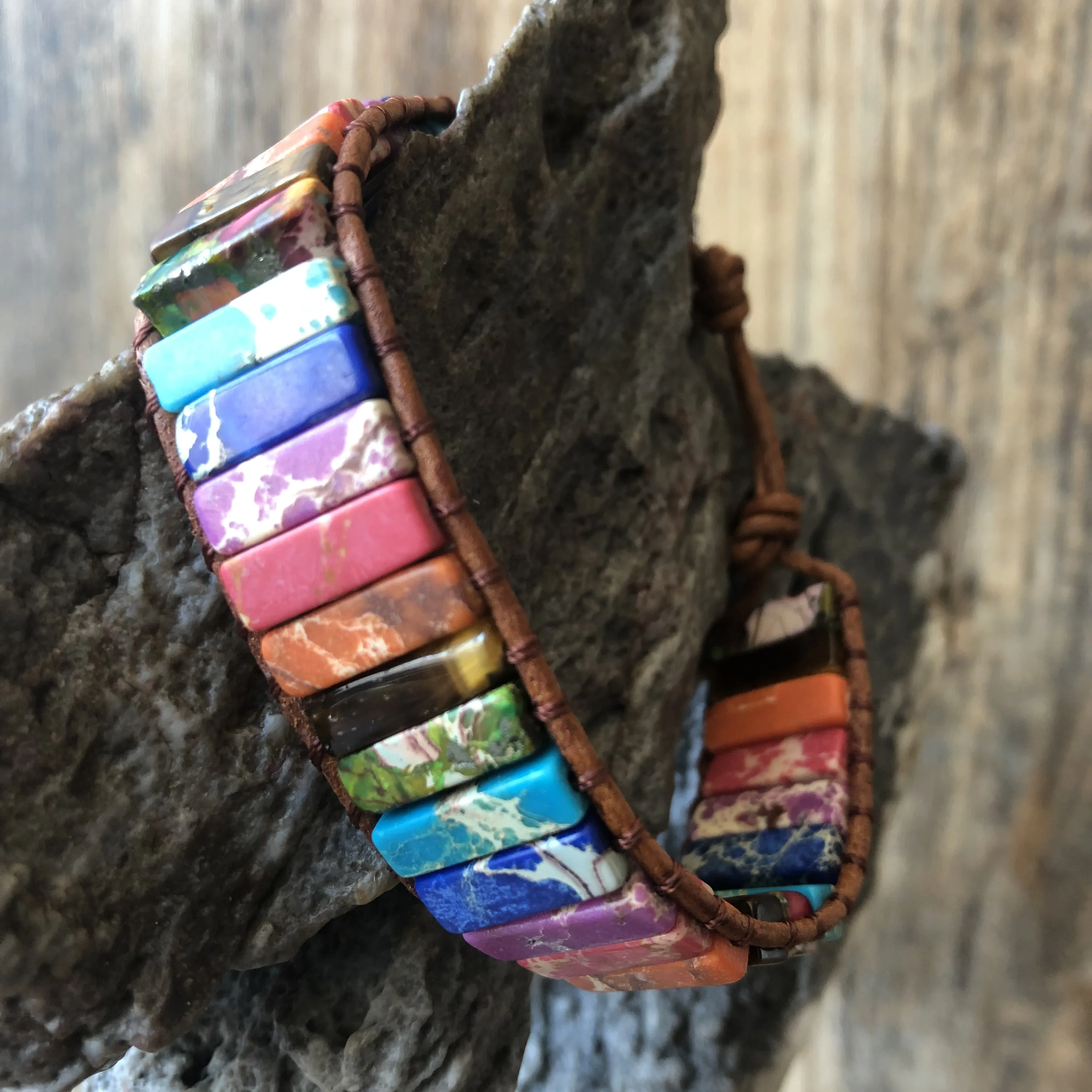 Chakra Bracelet Jewelry Handmade Natural Stone Multi Color Energy Stone Leather Wrap Bracelets For Women
Chakra Bracelet Jewelry Handmade Natural Stone Multi Color Energy Stone Leather Wrap Bracelets For Women
