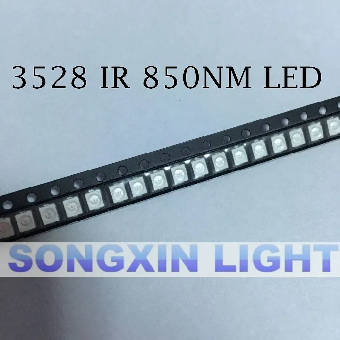 500pcs Free shipping 850nm IR SMD LED diode 3528 Infrared led 1.4-1.5V CCTV light | Освещение