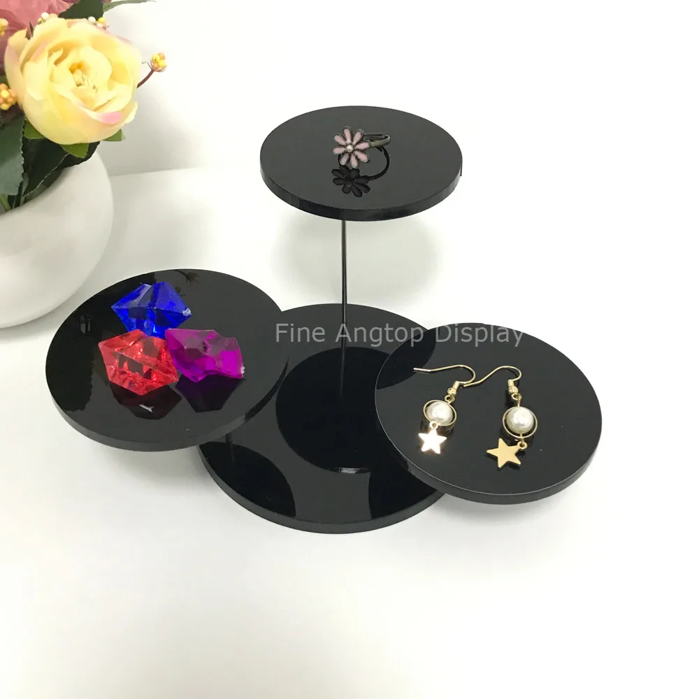 Black Acrylic Jewellery Display Rack Holder Riser Set Ring Stand Jewelry Beads Showcase Storage Shelf | Украшения и аксессуары