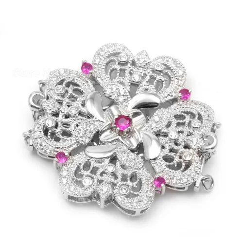 925 Sterling Silver Micro Pave Zirconia 3 Strands Four Leaves Flower Necklace Pendant Clasp Connector For Pearl Jewelry SC-CZ020
925 Sterling Silver Micro Pave Zirconia 3 Strands Four Leaves Flower Necklace Pendant Clasp Connector For Pearl Jewelry SC-CZ020