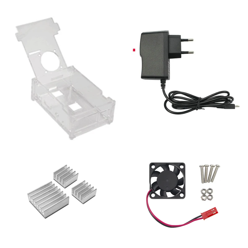Raspberry Pi 3 Acrylic Case Clear Case Transparent Enclosure+Power Charger Adapter+Cooling Fan+Aluminum Heat Sink for RPI 3
Raspberry Pi 3 Acrylic Case Clear Case Transparent Enclosure+Power Charger Adapter+Cooling Fan+Aluminum Heat Sink for RPI 3