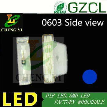 Blue 0603 Side view smd LED DIODE 3.0-3.5V 460-475nm Surface mounted 1.6*0.6mm Chip LED
Blue 0603 Side view smd LED DIODE 3.0-3.5V 460-475nm Surface mounted 1.6*0.6mm Chip LED