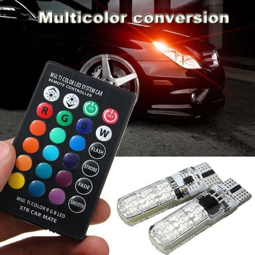 2Pcs T10-5050-6Smd 12V 1.32W Car Lights LED Bulbs RGB With Remote Control Strobe Lamp Auto Accessories RGB Car Lights
2Pcs T10-5050-6Smd 12V 1.32W Car Lights LED Bulbs RGB With Remote Control Strobe Lamp Auto Accessories RGB Car Lights