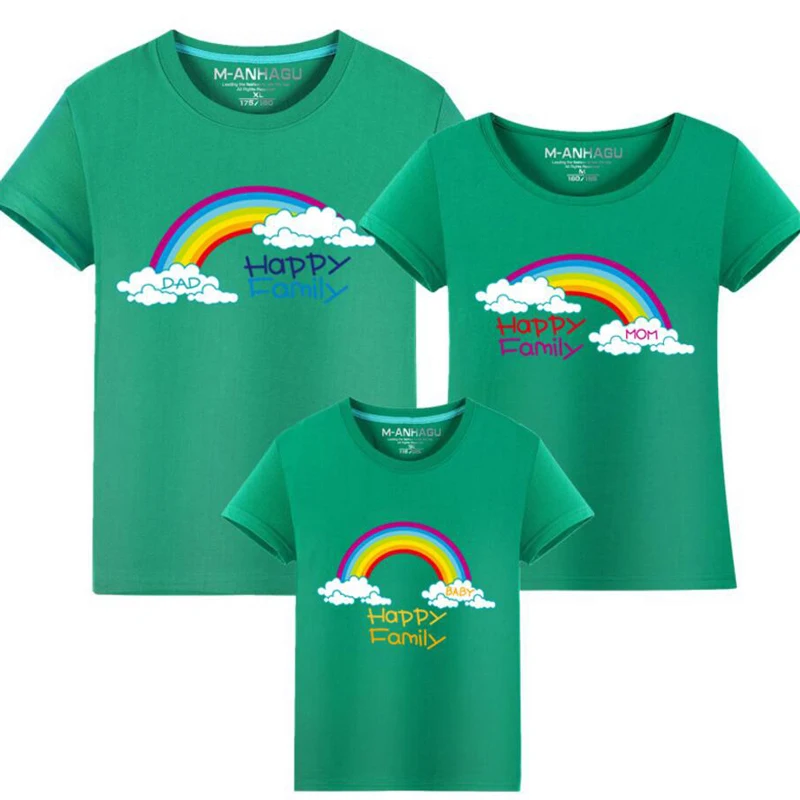 Family Matching Outfits Cartoon Rainbow T Shirt Beach Mother Kids Tops Short Sleeve Father Son Tops Mother and Daughter Clothes
Family Matching Outfits Cartoon Rainbow T Shirt Beach Mother Kids Tops Short Sleeve Father Son Tops Mother and Daughter Clothes