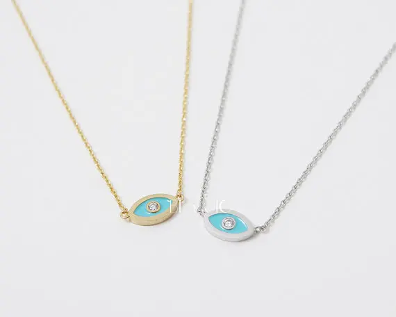 QIMING Gold Evil Eye Necklace Crystal Studded Evil Eye Necklace for Women Protection Strength Collares
QIMING Gold Evil Eye Necklace Crystal Studded Evil Eye Necklace for Women Protection Strength Collares