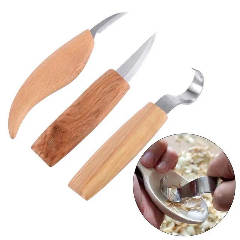 3Pcs/Set Stainless Steel Wood Carving Cutter Woodwork Sculptural DIY Wood Handle Spoon Hook Carving Knife Woodcut Art Craft Tool
3Pcs/Set Stainless Steel Wood Carving Cutter Woodwork Sculptural DIY Wood Handle Spoon Hook Carving Knife Woodcut Art Craft Tool