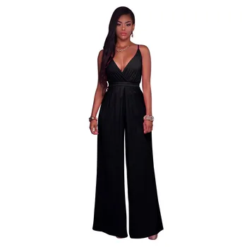 Women Spaghetti Strap Sexy Jumpsuits 2019 New Summer Sleeveless Deep V-Neck Solid Color Slim Wide Leg Jumpsuit Backless Jumpsuit
Women Spaghetti Strap Sexy Jumpsuits 2019 New Summer Sleeveless Deep V-Neck Solid Color Slim Wide Leg Jumpsuit Backless Jumpsuit