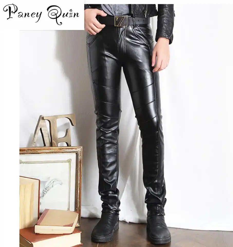 mens leather pants skinny
