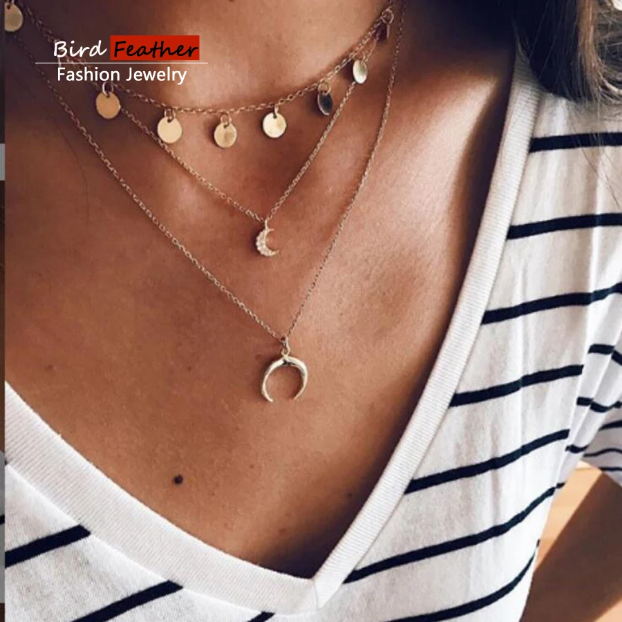 Gold color Choker Necklace for women 3 layers simple moon Pendant Chain Necklaces & Pendants Lace velvet chokers Fashion Jewelry
Gold color Choker Necklace for women 3 layers simple moon Pendant Chain Necklaces & Pendants Lace velvet chokers Fashion Jewelry