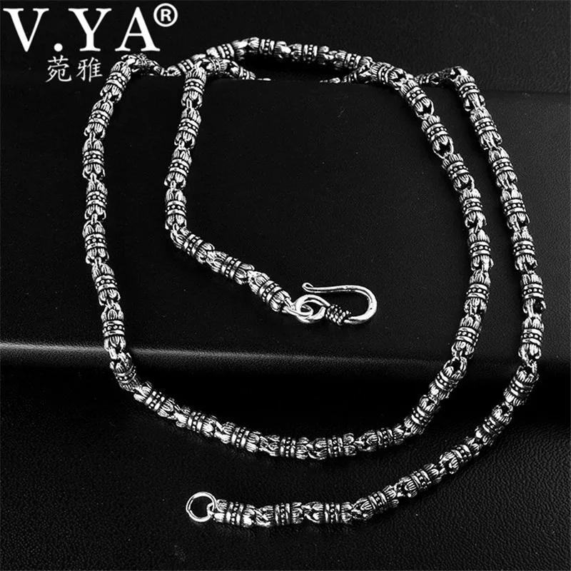 V.YA 4mm Real 925 Sterling Silver Male Chains Necklaces Retro Lotus Flower Shape Thai Silver Jewelry Men's Necklace
V.YA 4mm Real 925 Sterling Silver Male Chains Necklaces Retro Lotus Flower Shape Thai Silver Jewelry Men's Necklace