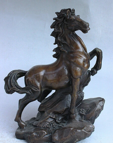 xd 003319 10" Chinese FengShui Bronze Copper Zodiac Success Steed Horse On Stone Statue
xd 003319 10" Chinese FengShui Bronze Copper Zodiac Success Steed Horse On Stone Statue