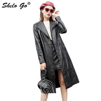 Streetwear Leather Trench Women Elegant Big Turn Down Sheepskin Genuine Leather A Line Long Coat Office Lady Slim Female Trench
Streetwear Leather Trench Women Elegant Big Turn Down Sheepskin Genuine Leather A Line Long Coat Office Lady Slim Female Trench
