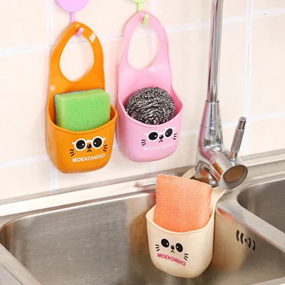 

Mini Sink Storage Basket Hanging Bag Water Tank Shelf Organizer for Toilet Kitchen Sponge Soap Gadgets Accessories