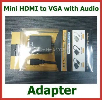 Mini HDMI to VGA with Audio Adapter Mini HDMI Male to VGA Female Converter for PC Laptop Tablet Camcoder to VGA Displays
Mini HDMI to VGA with Audio Adapter Mini HDMI Male to VGA Female Converter for PC Laptop Tablet Camcoder to VGA Displays