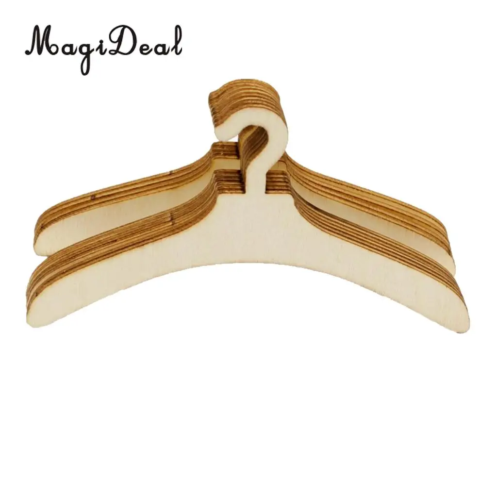 10Pcs/Set Mini Size Hangers for Baby Girl 5 Inch Doll Hangers Furniture Accs DIY Assembled Craft Dollhouse Decor 17.5 cm