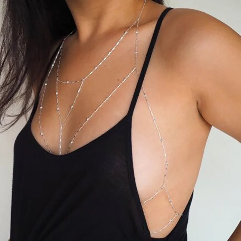 Gold Silver Color Body Chain Cross Beads Jewelry For Women Multilayer Necklace Belt Sexy Beach Bikini Bra Harness Belly Chains
Gold Silver Color Body Chain Cross Beads Jewelry For Women Multilayer Necklace Belt Sexy Beach Bikini Bra Harness Belly Chains