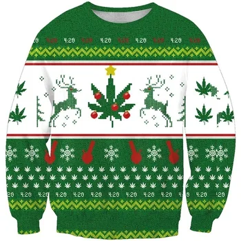 Unisex Fashion Round Neck Christmas Sweatshirt Weed Leaf Snowflake Printed Ugly Christmas Sweater Clothes
Unisex Fashion Round Neck Christmas Sweatshirt Weed Leaf Snowflake Printed Ugly Christmas Sweater Clothes