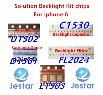 3sets/lot for iPhone 6 solution Backlight ICs kit U1502 , coil L1503, diode D1501 + fuses filters Fl2024 capacitance C1530
3sets/lot for iPhone 6 solution Backlight ICs kit U1502 , coil L1503, diode D1501 + fuses filters Fl2024 capacitance C1530