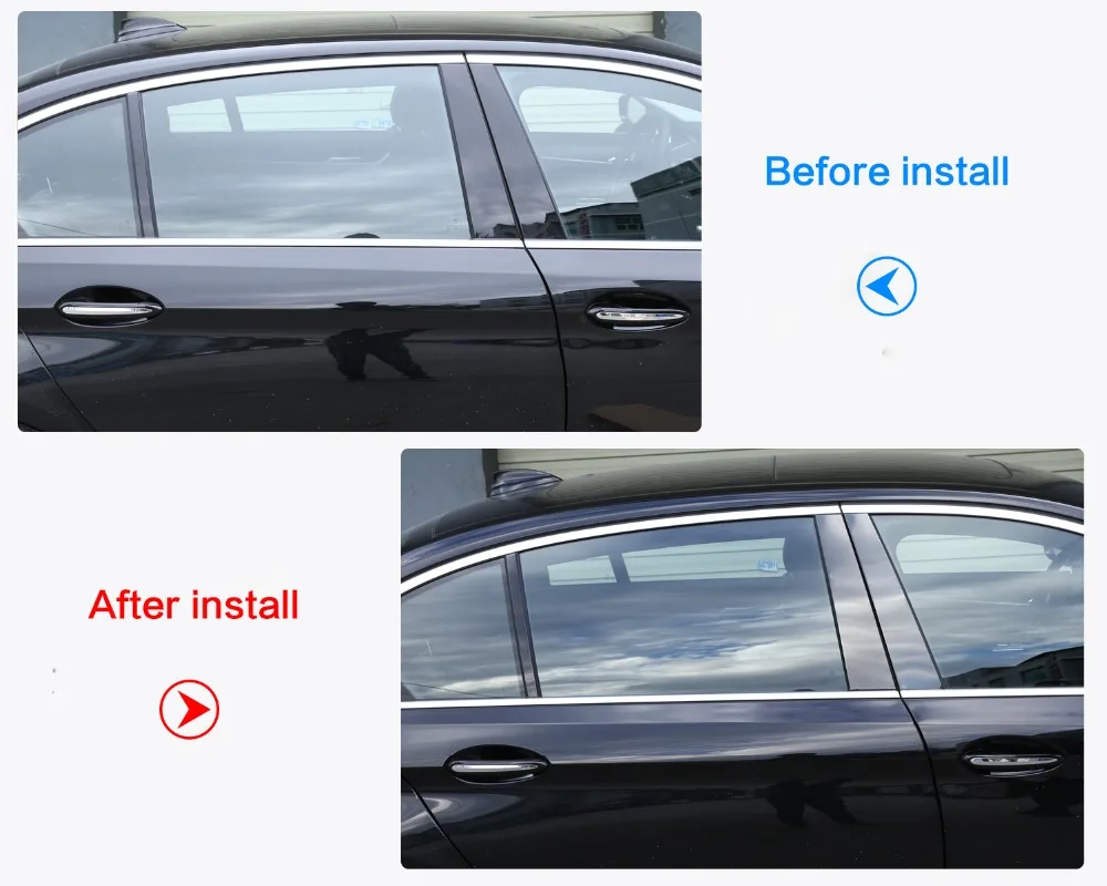 6pcs Black Polished Aluminum Car B C Window Pillar Post Cover Trim For BMW New 5 Series G30 2017 2018 Auto Accessories
6pcs Black Polished Aluminum Car B C Window Pillar Post Cover Trim For BMW New 5 Series G30 2017 2018 Auto Accessories