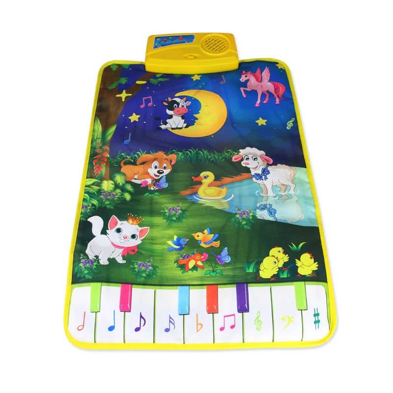 Baby Touch Musical Game Mat w/ Moon & Animals Print 37.5x62cm