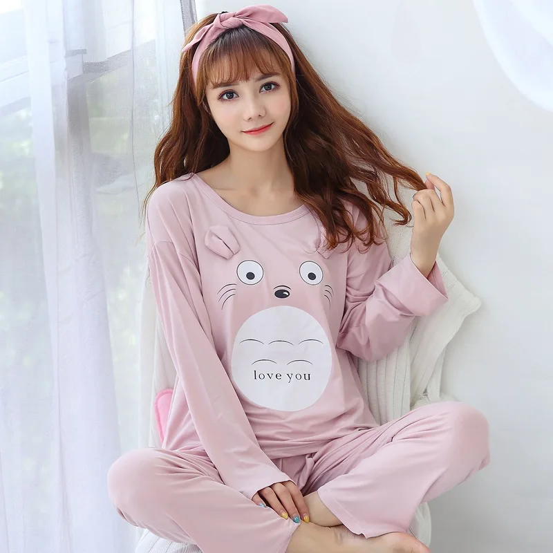 2019 Spring Autumn Long Sleeve Thin Pajama Sets for Women Cute Girls Cartoon Totoro Sleepwear Homewear Pijama Mujer Home Clothes
2019 Spring Autumn Long Sleeve Thin Pajama Sets for Women Cute Girls Cartoon Totoro Sleepwear Homewear Pijama Mujer Home Clothes