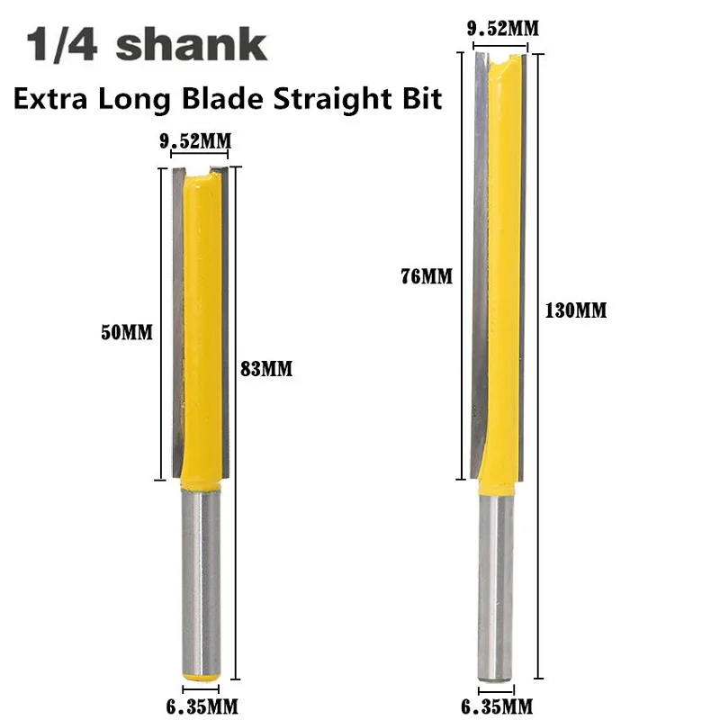Top Quality 1pc 6.35mm 1/4" Shank Extra Long Straight Router Bit Cnc Solid Carbide Machine knife Wood Trimming Milling Cutter
Top Quality 1pc 6.35mm 1/4" Shank Extra Long Straight Router Bit Cnc Solid Carbide Machine knife Wood Trimming Milling Cutter