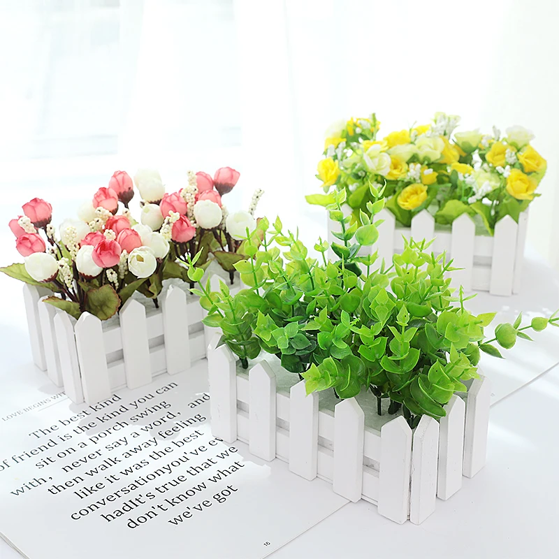 Mini Artificial Flower Fence Shed 16x8cm for Home Bedroom Deco Photography Background Accessories Studio Photo DIY Ornament | Электроника