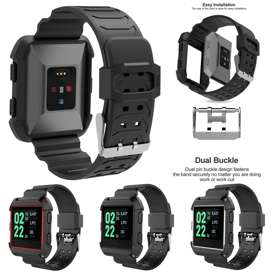 Black Armor Replacement Soft Silicone Bracelet Strap For Fitbit Ionic Smart Watch Rugged Band Protective Case Replacemet
Black Armor Replacement Soft Silicone Bracelet Strap For Fitbit Ionic Smart Watch Rugged Band Protective Case Replacemet