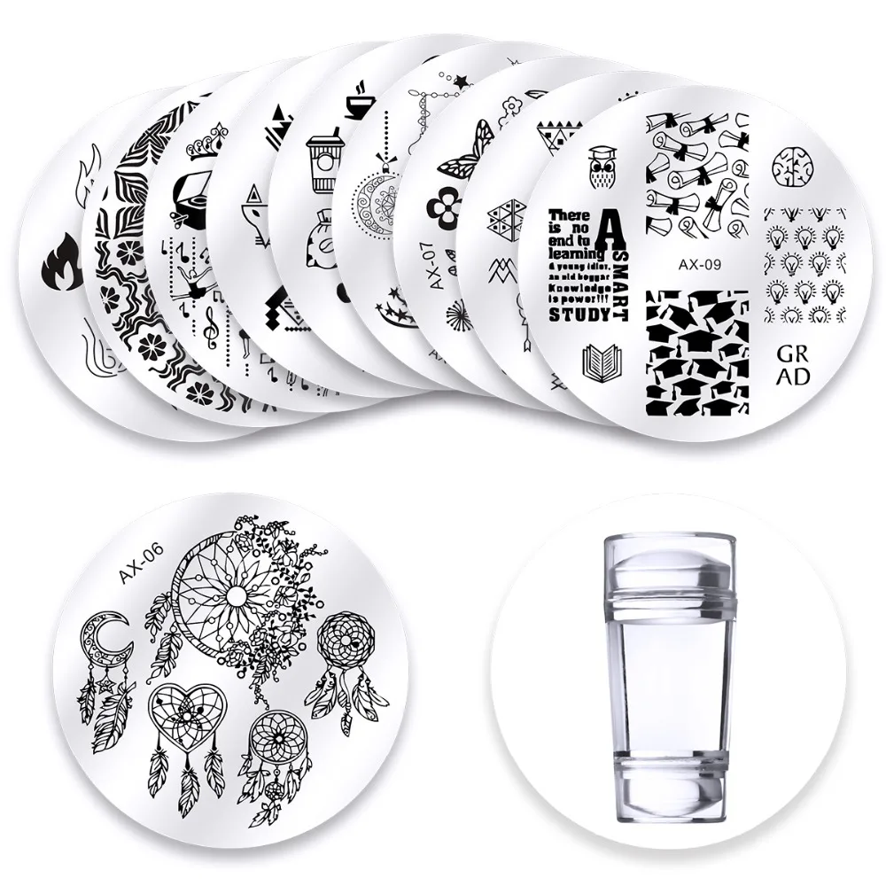 10Pcs/set Nail Stamping Plates Flowers Dreamcatcher Christmas Pattern Double Head Clear Silicone Stamping Scraper Nail Art Tool
10Pcs/set Nail Stamping Plates Flowers Dreamcatcher Christmas Pattern Double Head Clear Silicone Stamping Scraper Nail Art Tool