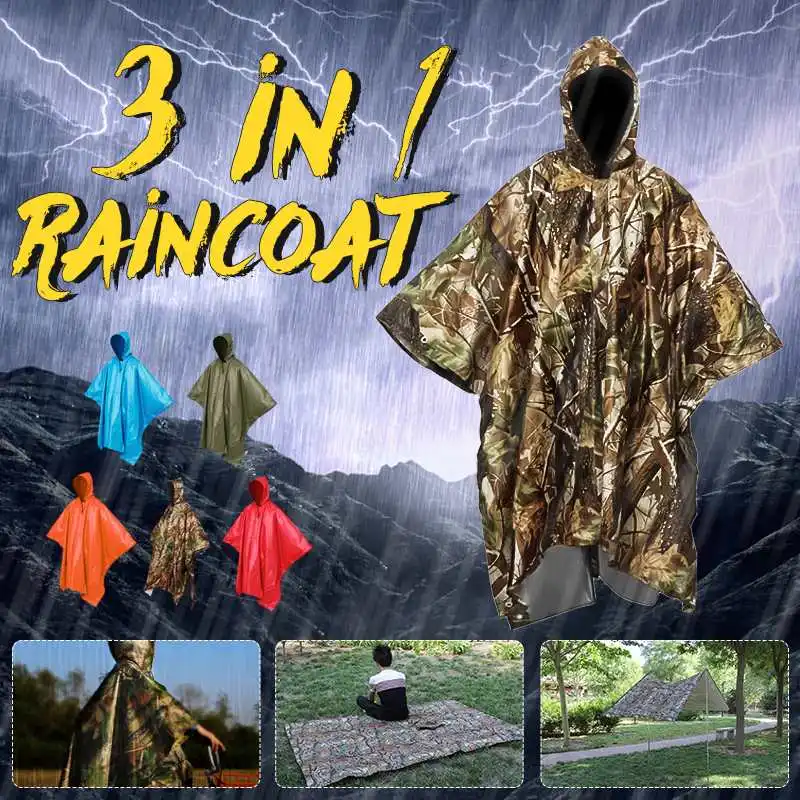 3 in 1 Multifunctional Raincoat Outdoor Travel Rain Poncho Backpack Quality Rain Cover Waterproof Tent Awning Camping Hiking
3 in 1 Multifunctional Raincoat Outdoor Travel Rain Poncho Backpack Quality Rain Cover Waterproof Tent Awning Camping Hiking