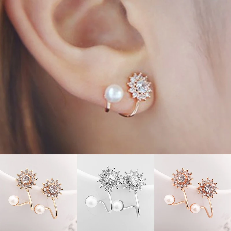 Women Fashion Jewelry Lady Elegant Pearl Snowflake Crystal Rhinestone Ear Cuff Clip Stud Earrings
Women Fashion Jewelry Lady Elegant Pearl Snowflake Crystal Rhinestone Ear Cuff Clip Stud Earrings