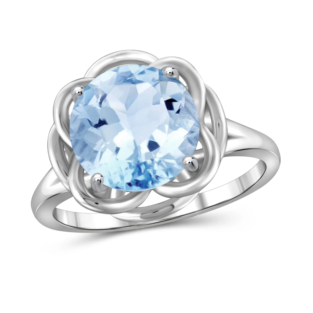 JewelonFire 4 1/4 Carat T.G.W. Sky Blue Topaz Sterling Silver Ring
