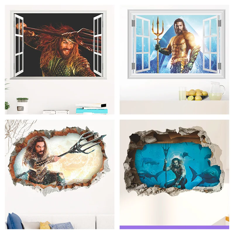 Aquaman Arthur Curry 3d Window Broken Hole Wall Stickers Home Decoration Diy Movie Poster Kids Room Mural Art Pvc Decals
Aquaman Arthur Curry 3d Window Broken Hole Wall Stickers Home Decoration Diy Movie Poster Kids Room Mural Art Pvc Decals